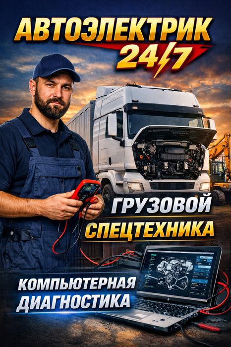 АвтоЭлектрик грузовой спецтехника на выезд 24/7