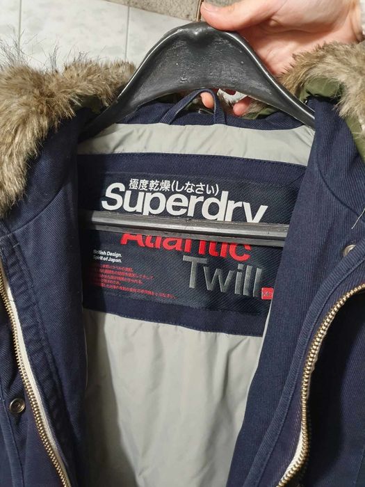 Яке палто парка  superdry xs / S 34 / 36 естествен  и 158 см става същ