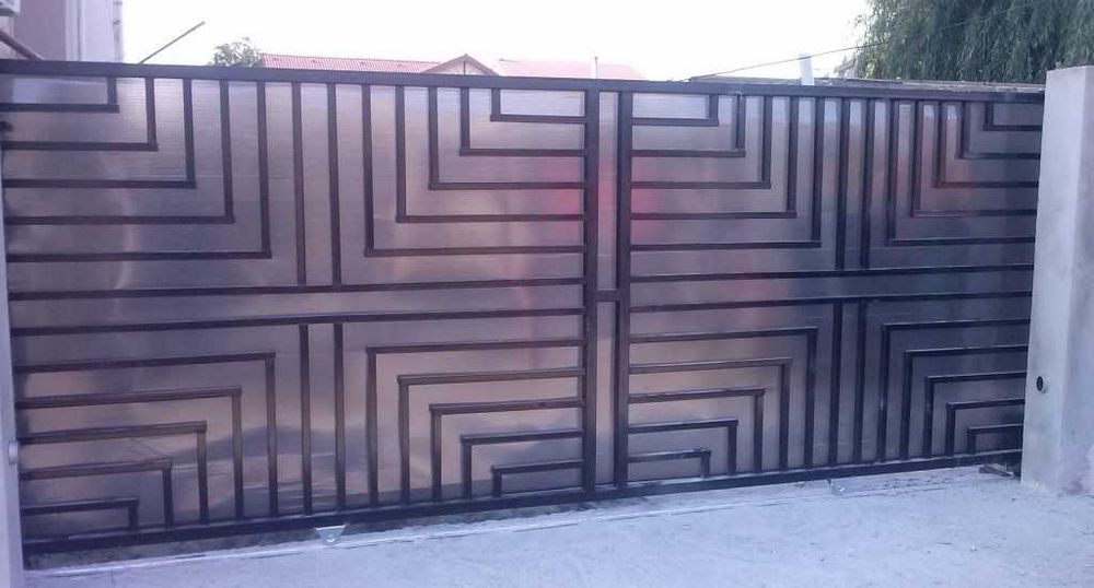 Garduri porti fier forjat teava patrata traforate jaluzea WPC