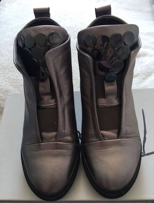 Ботинки на платформе натур кожа