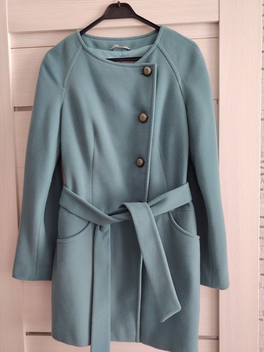 Продам полупальто, бирюза, 42-44