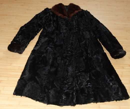 Mantou lung din blana naturala de ied de Etiopia marimea XL