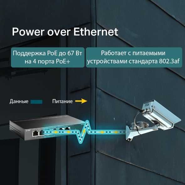TL-SF1006P | 10/100 Мбит/с настольный коммутатор с 4 портами PoE+