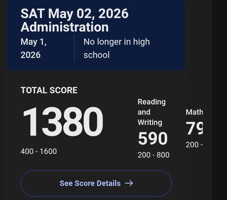 SAT August 1300, 1400, 1500+
