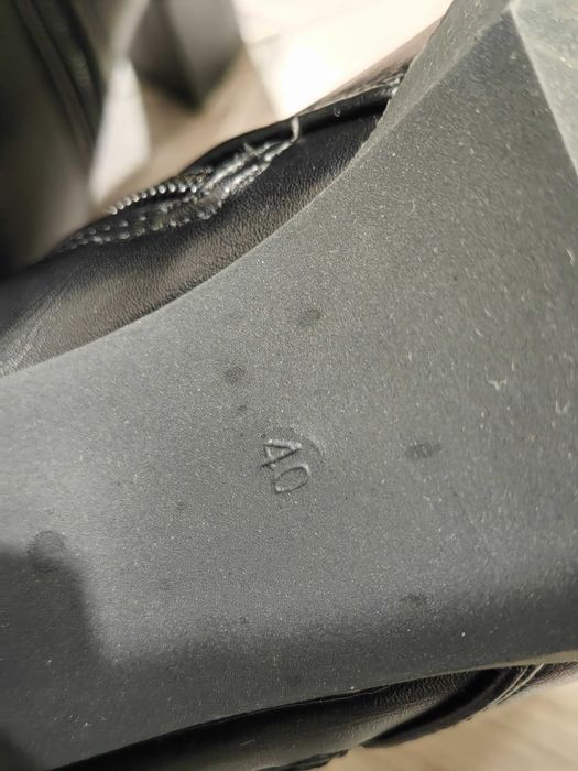 Зимни боти на ток, естествена кожа