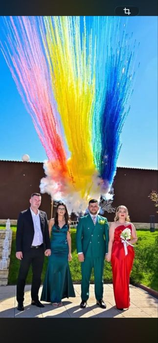 Fum greu,gheata carbonica,artificii interior_exterior , porumbei albi