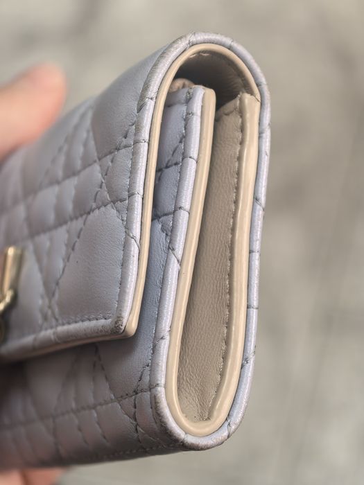 Дамско портмоне Dior Glycine Compact Wallet Blue Cannage Lambskin