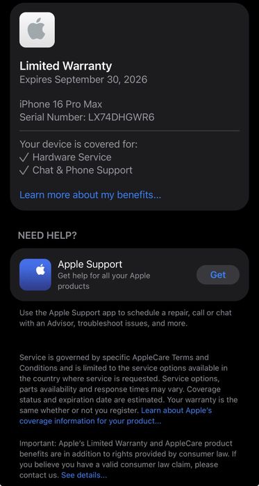 Iphone 16 Pro Max 256GB Space Grey garantie