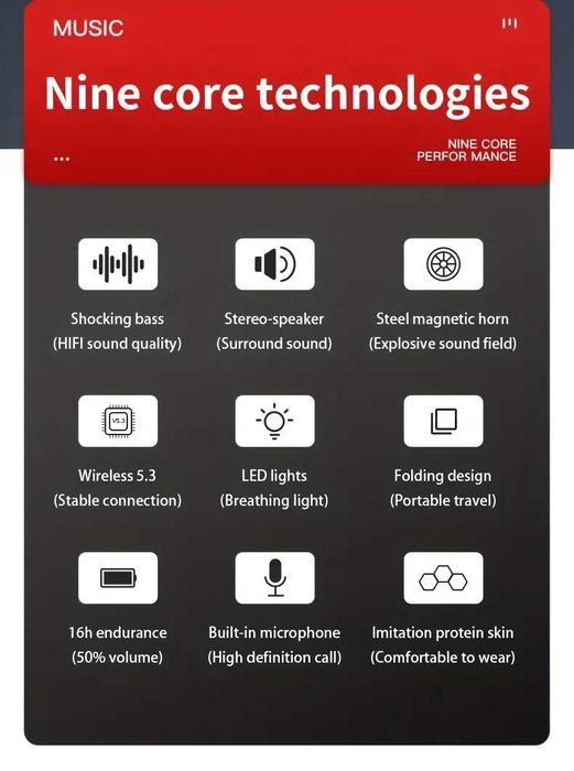 Новые блютуз наушники с LED подсветкой - с Гарантией- доставка