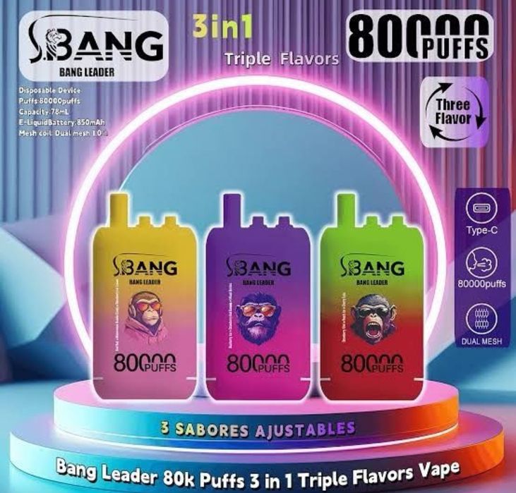 Pachet 3 Bucati Vape 80.000 Puffs 3 Arome Reincarcabil Abur Mult