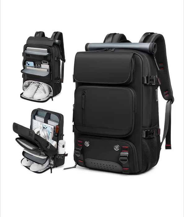 Rucsac calatorie/laptop 16” full impermeabil, 35 l, 30x16x46 cm, Negru