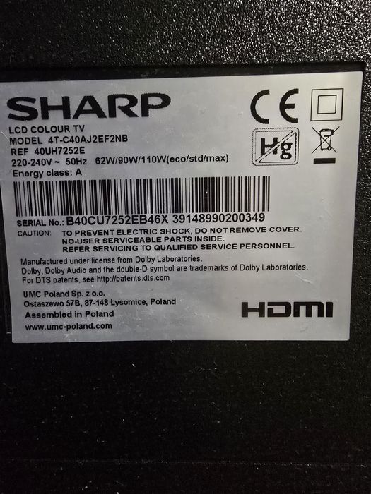 Телевизор SHARP в идеално състояние