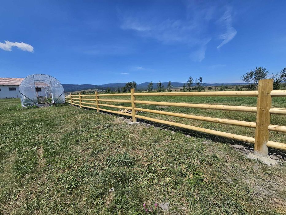 Gard din lemn rotund tip Ranch Premium