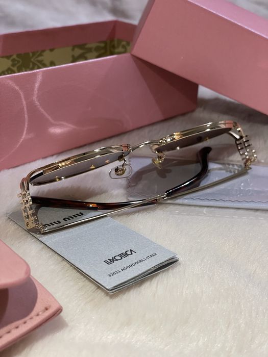 Ochelari de soare Miu Miu | Auriu/ Maro