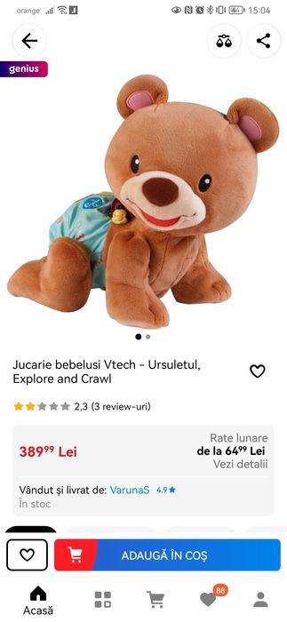 Ursuleț de pluș interactiv Vtech