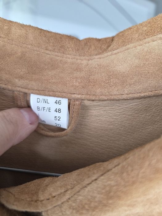 Geaca /camasa piele intoarsa ,naturala ,mustar