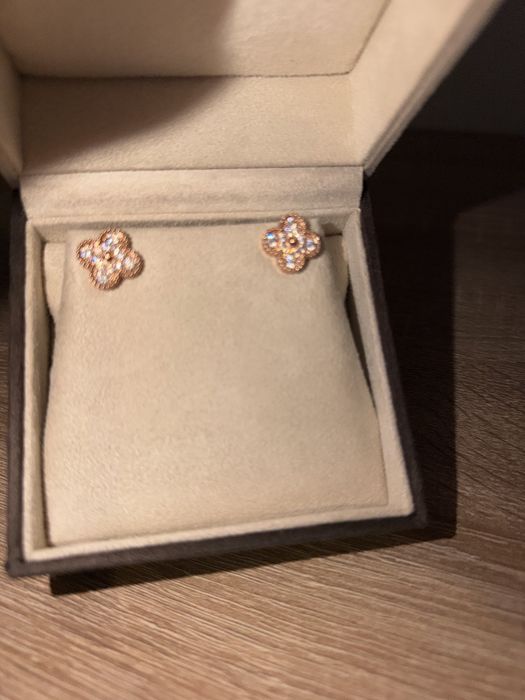 Cercei Arpels van cleef rose gold cu cristale