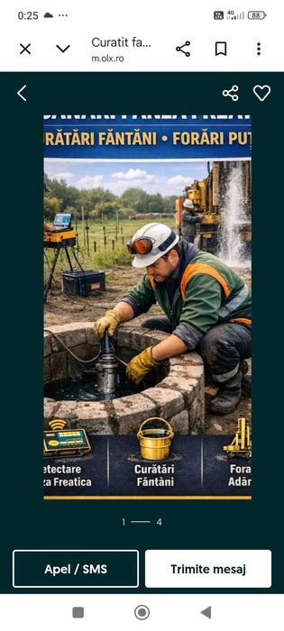 Fantanar Zalău curăț adâncesc dezinfectez