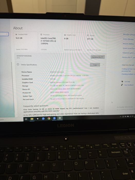 Laptop lenovo legion