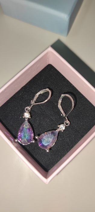 cercei argint si pietre