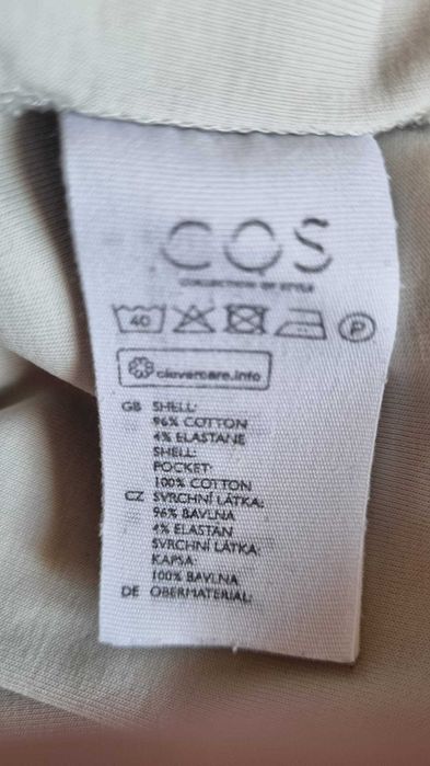 Rochie COS, bej nude, bumbac 96%, elastan 4%, marimea S (potrivit si M)
