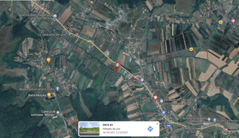 Teren intravilan de vanzare Hidiselu de Sus 1000 metri