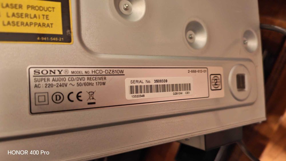 DVD/CD Player Sony HCD-DZ810W