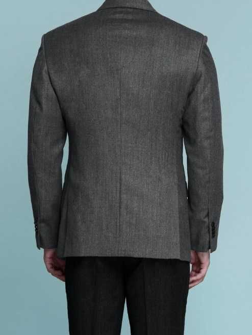 Sacou blazer de lux 54 XXL Eduard Dressler lana moale Herringbone gri