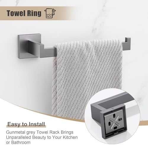 Нов Комплект аксесоари за баня 4 части неръждаема стомана 304 Поставка за хартия кърпа куки