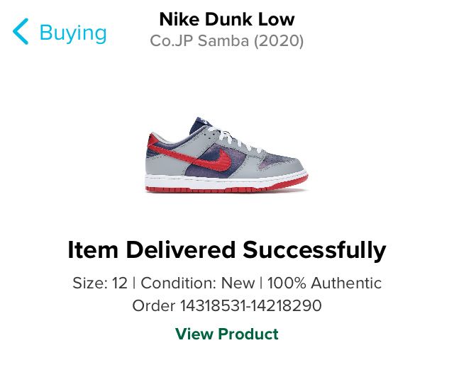 Nike Dunk Low Samba 2020 Deadstock