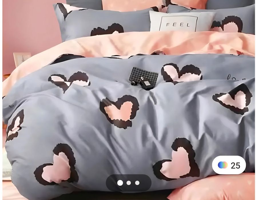 Lenjerie bumbac diverse modele, 2 fete, 4 piese, cearceaf cu elastic