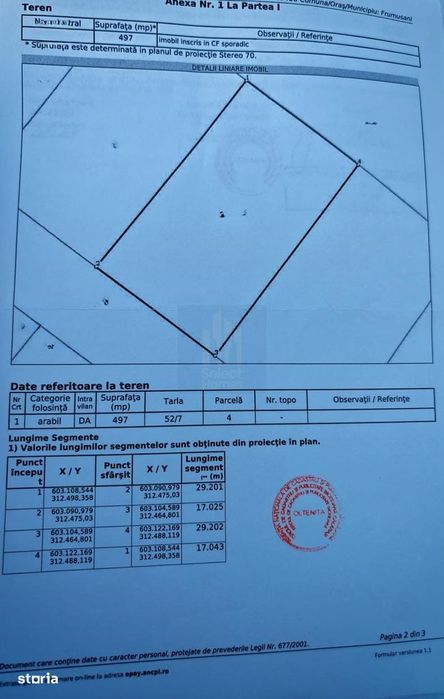 Teren Intravilan 497mp de Vanzare Padurisu *Calarasi*