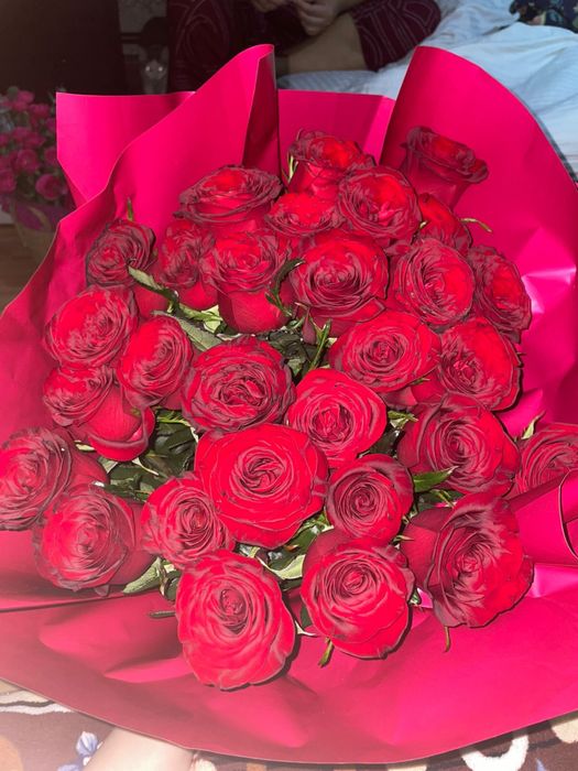 Б/у букет красный роза 30шт