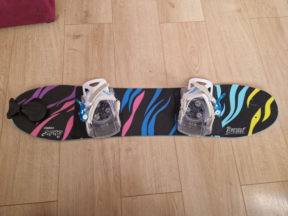 Placa snowboard 90 cm Burton copii, legaturi, accesoriu tragere Reel