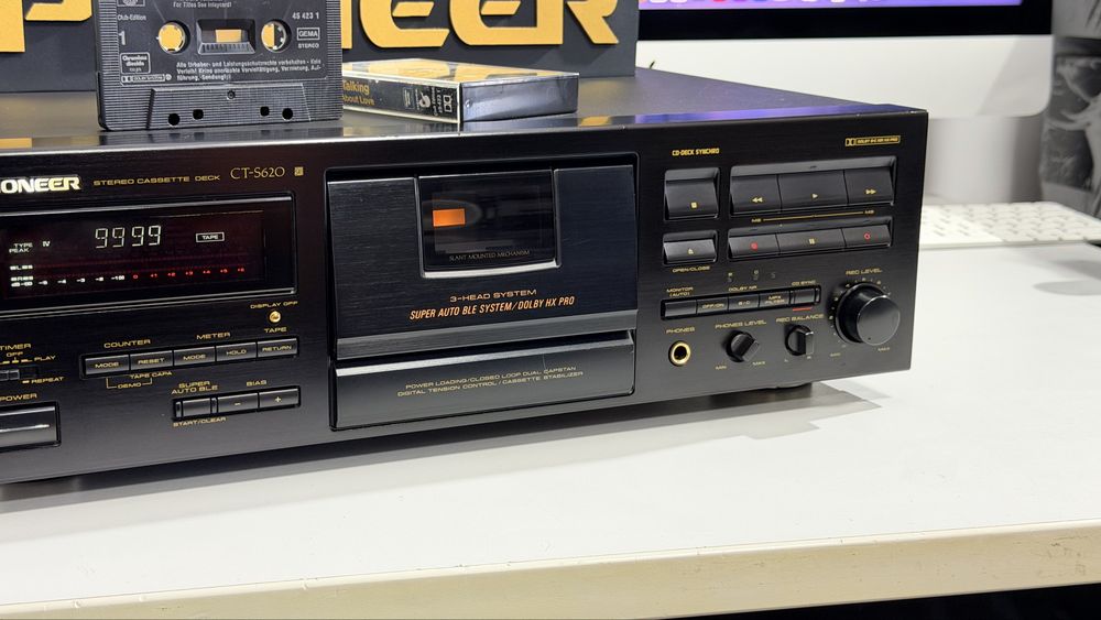 Pioneer CT-S620 – Stereo Cassette Deck 3 Head, Reference Master, Super Auto BLE, Dolby B/C, HX Pro, Dual Capstan