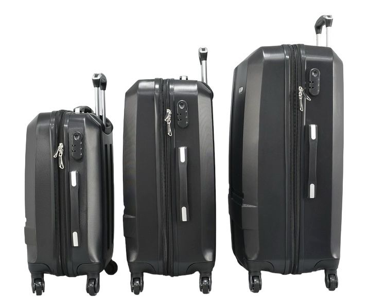 WeTravel пътнически куфар комплект 3бр ABS 4 колела360°+4см Разширение