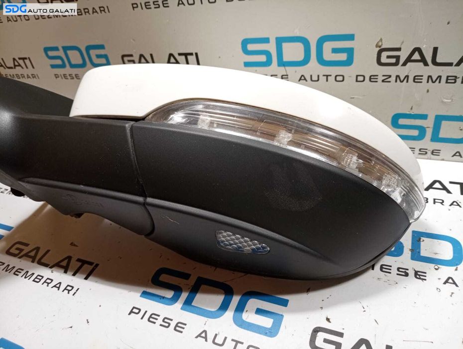 Oglinda Stanga Electrica FARA Pliere Rabatare cu Lumina Ambientala Volkswagen Passat CC 2008 - 2012 Culoare Alb LB9A Cod 3C8857933A [M7670]