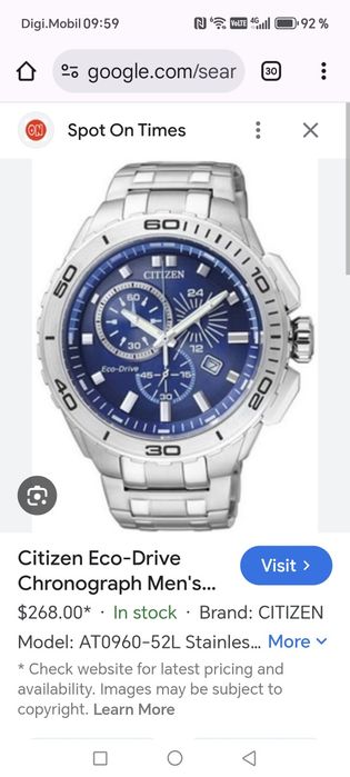 Ceas Citizen Eco Drive Chronograph Solar 43 mm
