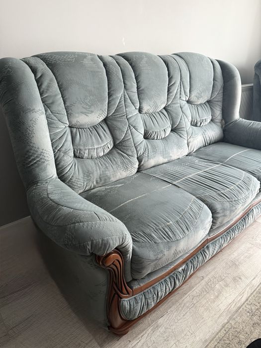 Set canapea lemn masiv - 3 piese