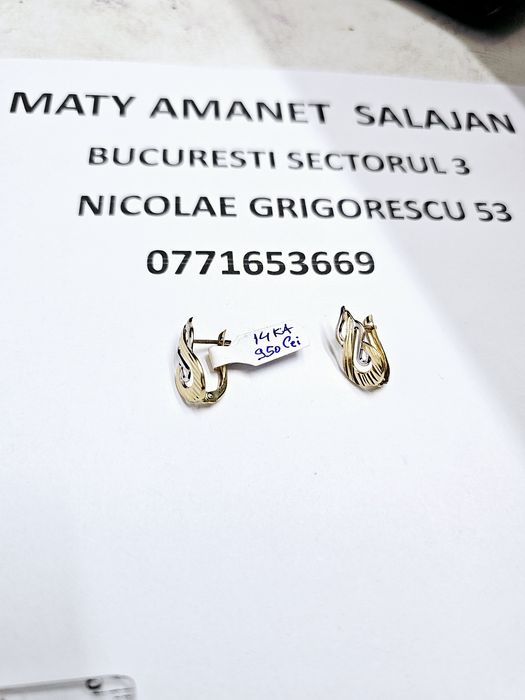 Vand cercei din aur 14 k 1.72 g cod 834