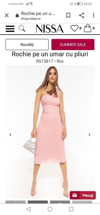 Vand rochie nissa pe un umar cu pliuri RS13817