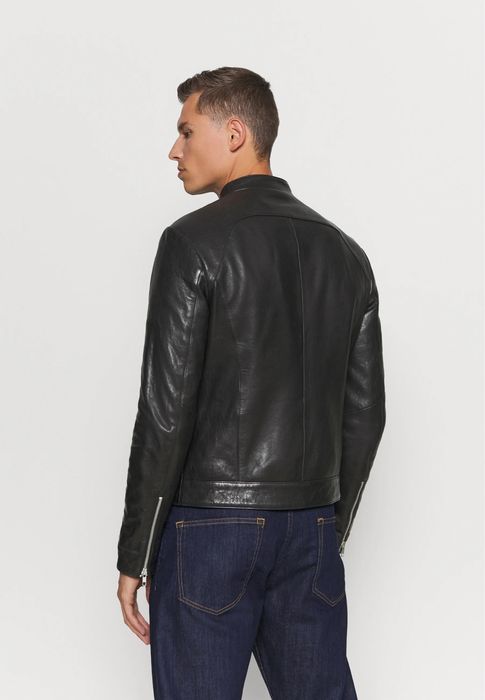 Естествена кожа яке Serge Pariente Biker Black.