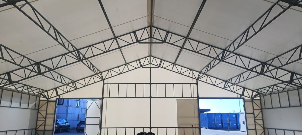 Cort industrial/depozitare 16x16m–structura+prelată PVC profesională ...