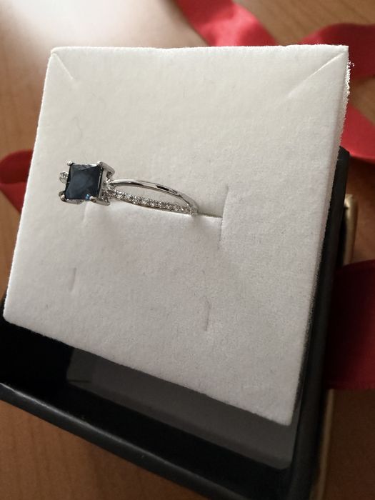 Inel Kultho marime 52: aur alb 14k, safir si diamante