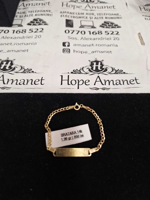 Hope Amanet P1/BRATARA AUR 14K/COD 102572/13cm
