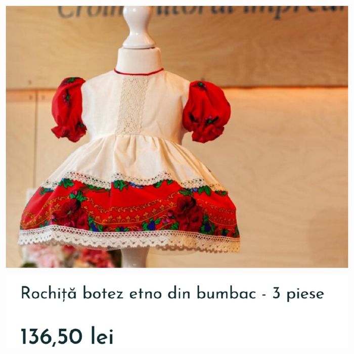 Rochita cu motive populare marimea 5-8 luni