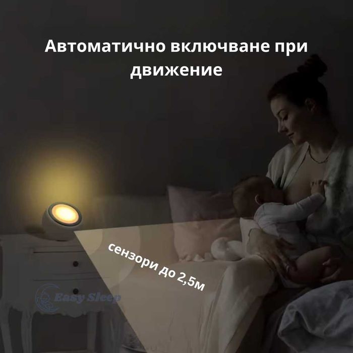 Уред за бял шум EasySleep, 24 мелодии, Нощна лампа със сензор, Сешоар