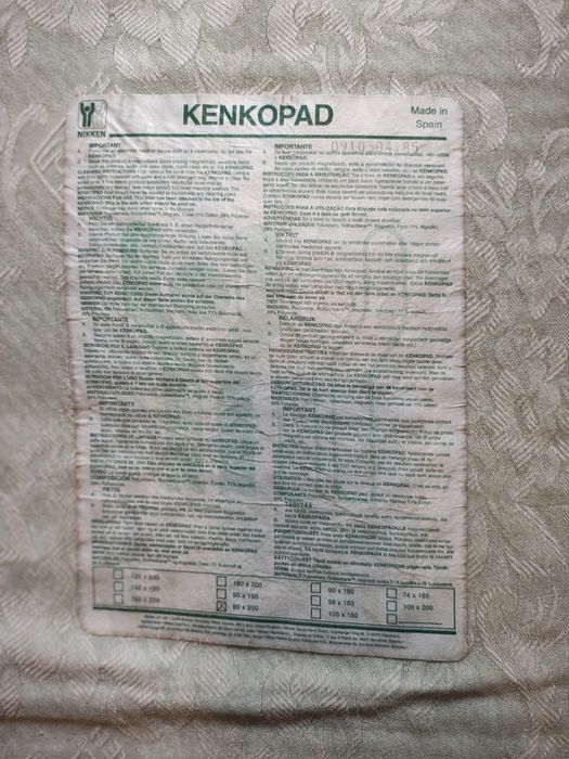 Vand saltea topper Nikken Kenkopad, 90x200cm