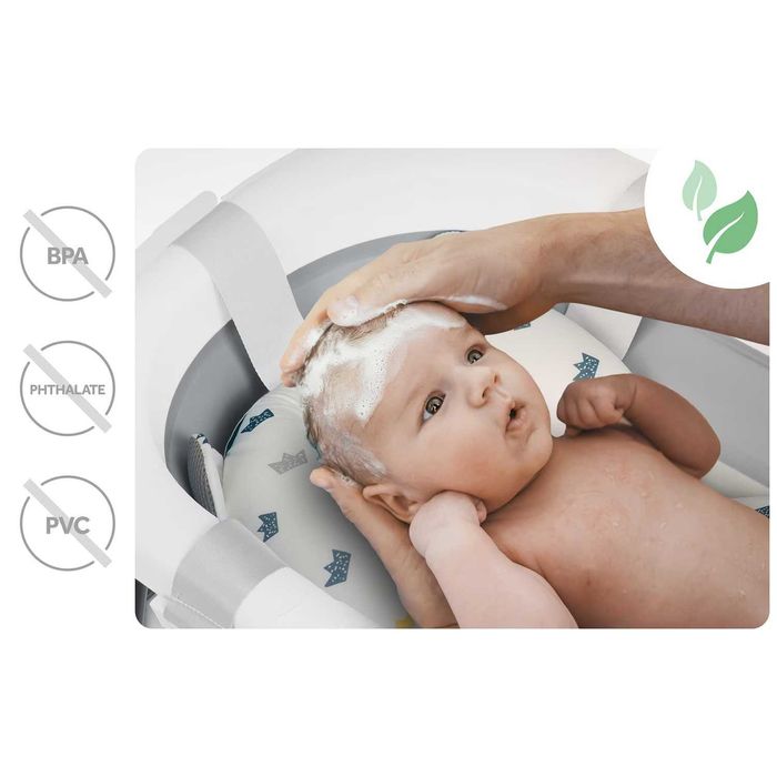 Вана за деца Ricokids RK-287, сгъваема,с термометър и вложка,бяло-сива