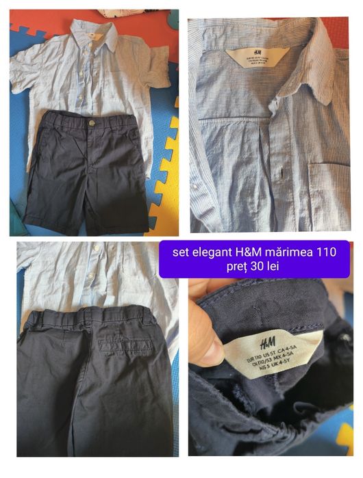 Haine h&m și adidas  mărimea 110-116, cămașă și pantaloni scurți